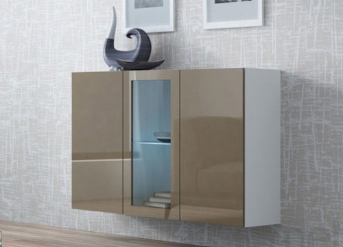 ​​​​​​Комод навесной VIGO 120 белый ​ - латте​ глянец CAMA Польша